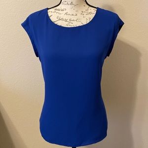 Cobalt blue and black reversible top